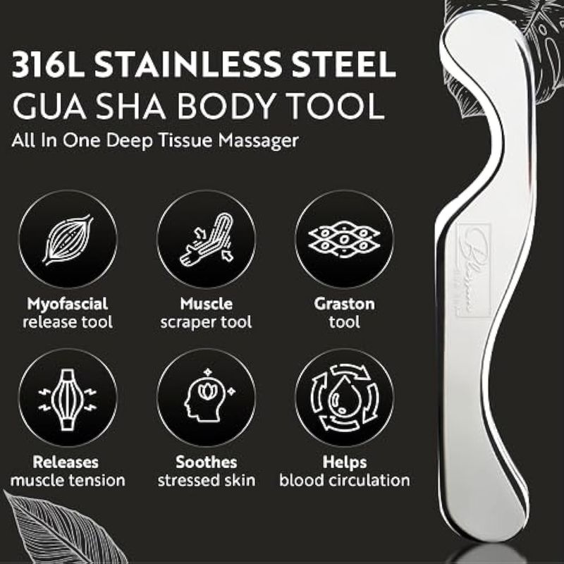 316L Edelstahl C-förmig IASTM Werkzeug zur Prävention und Genesung - Graston Massage Blade Made
