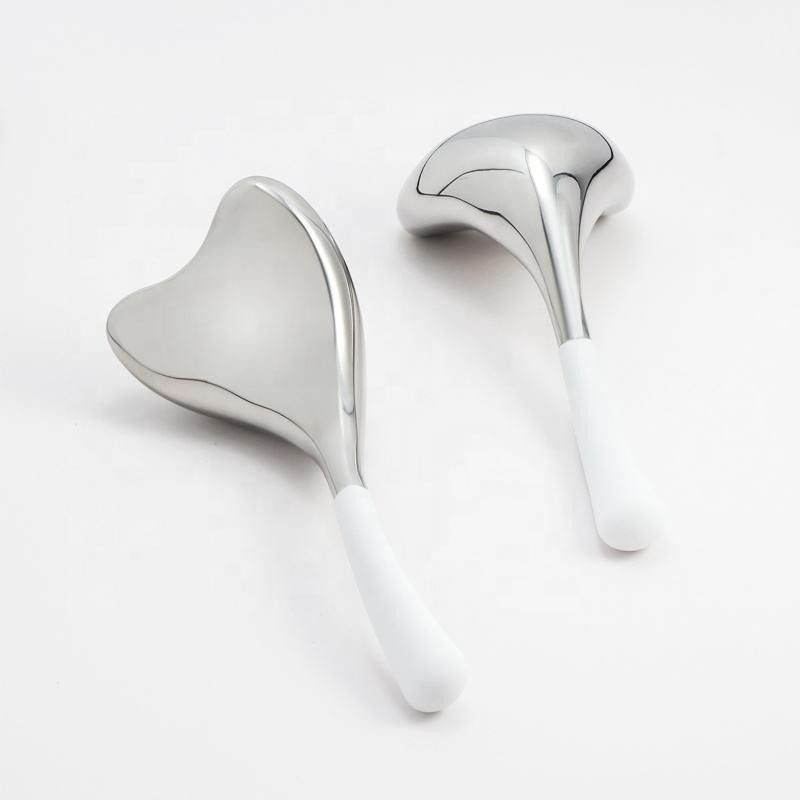 Hautpflege Werkzeuge Metall Herz Gua Sha Gesicht Lifting Schönheit Kühlung Cryo Sticks Massage Eiskugeln aus Edelstahl